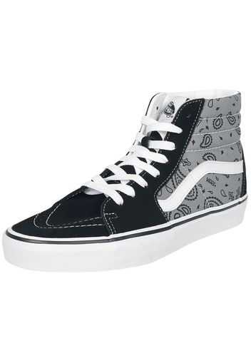 Vans - SK8-HI Paisley Gray/True White - Sneakers alte - Unisex - nero grigio