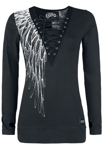 Vixxsin - Shadow Angel Top - Maglia a maniche lunghe - Donna - nero