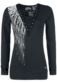 Vixxsin - Shadow Angel Top - Maglia a maniche lunghe - Donna - nero