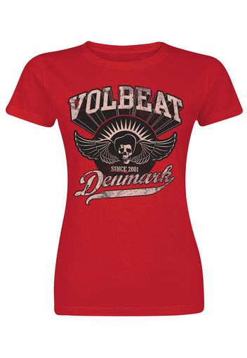 Volbeat - Rise From Denmark - T-Shirt - Donna - rosso