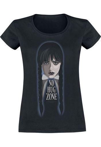 Wednesday - No Hug Zone - T-Shirt - Donna - nero