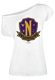 Wednesday - Nevermore - Logo - T-Shirt - Donna - bianco