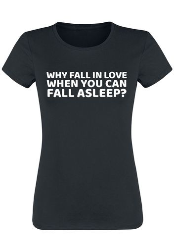 Why Fall In Love... -  - T-Shirt - Donna - nero