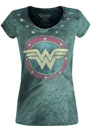 Wonder Woman - Vintage Logo - T-Shirt - Donna - verde