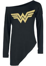 Wonder Woman - Golden Symbol - Maglia Maniche Lunghe - Donna - nero