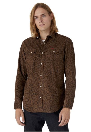 Wrangler - Fender Western Cord Shirt - Camicia Maniche Lunghe - Uomo - marrone