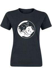 Yin Yang Meow -  - T-Shirt - Donna - nero