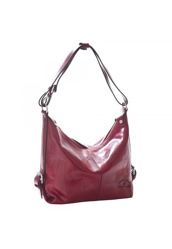 Borsa da donna in pelle pieno fiore chiusura con zip tracolla regolabile e tasche multifunzione 1206 Rosso