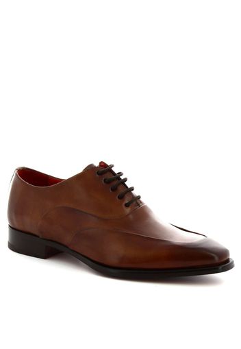 Scarpe francesine da uomo artigianali punta squadrata in pelle di vitello delavè brandy 8741E19  VITELLO DELAVé BRANDY