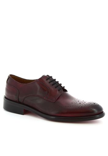 Scarpe half brogues da uomo artigianali in pelle di vitello bordeaux T1116 SIVIGLIA BORDO