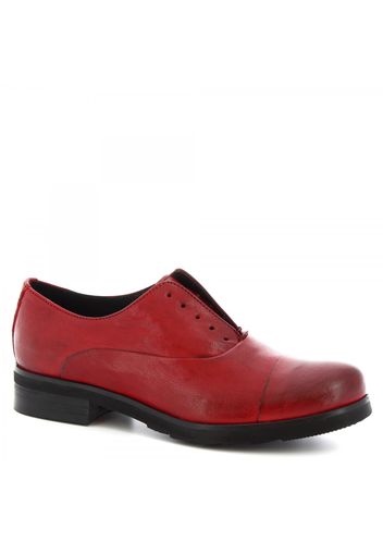 Scarpe derby artigianali senza lacci da donna in pelle di vitello rossa 1914 ROK ROSSO