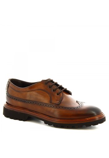 Scarpe stringate brogues da donna artigianali in pelle di vitello brandy 9025/19 TOM CAPRI AV BRANDI