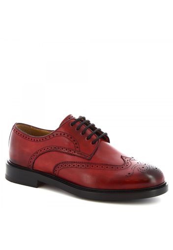 Scarpe francesine brogues artigianali da donna in pelle di vitello rossa 9016/19 CAPRI DELAVE ROSSO