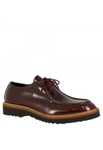 Scarpe stringate da uomo fatte a mano in pelle di vitello vernice bordeaux M631-80 DALLAS BORREAUX