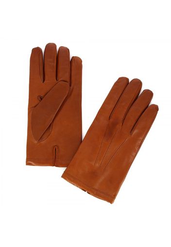 Guanti da uomo fatti a mano in nappa marrone foderati in cashmere A1 GLOVES MEN BROWN