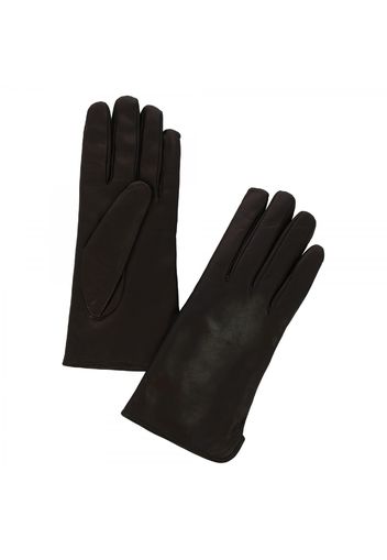 Guanti da donna fatti a mano in nappa nera con pelliccia F1 GUANTI DONNE NERO FUR