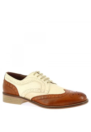 Scarpe francesine brogues da donna artigianali in pelle di capra cuoio bianca 331-15 CAPRA CUOIO