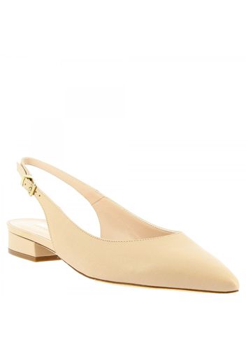 Ballerine a punta slingback da donna fatte a mano in pelle di vitello cipria 138 NAPPA NUDE