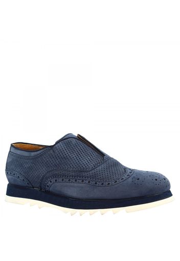 Scarpe brogue senza lacci da uomo fatte a mano in pelle di camoscio blu 1576_5 NABUK BLUE