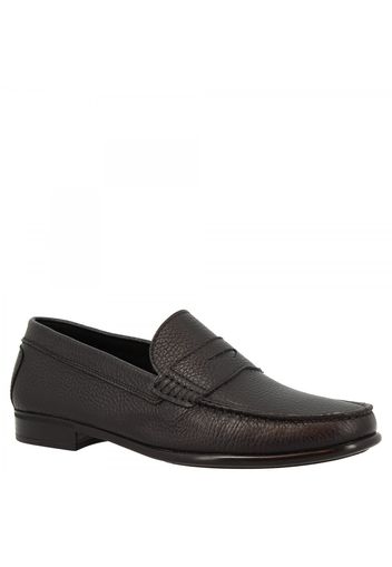 Mocassini slip on eleganti da uomo fatti a mano in pelle di vitello nera 851 MOUSSE NERO