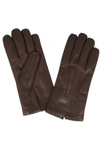 Guanti da uomo classici fatti a mano in nappa testa di moro interno in tessuto A1 GLOVES MEN DARK BROWN