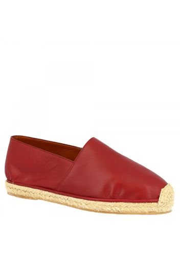 Espadrillas con punta arrotondata da uomo fatte a mano in pelle di vitello e nappa rossa UOMO FLEX VITELLO ROSSO