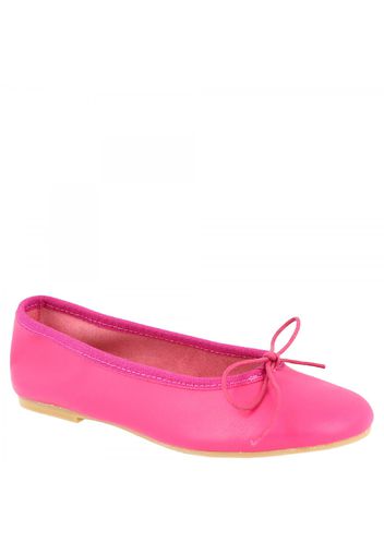 Ballerine con punta arrotondata e fiocco da bambina fatte a mano in nappa fucsia 9028 NAPPA FUXIA