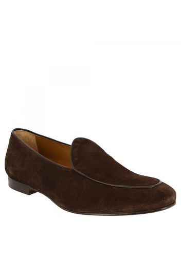 Mocassini slip-on da uomo fatti a mano in pelle di camoscio testa di moro 1085_7 PE CAMOSCIO T.M