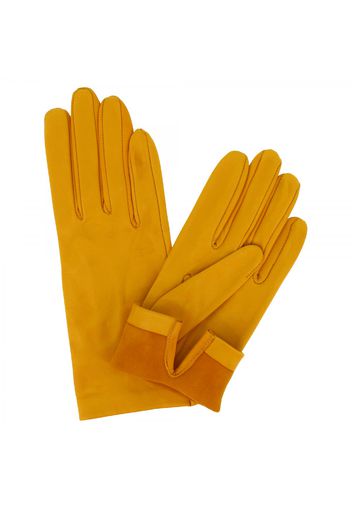 Guanti classici da donna fatti a mano in nappa giallo ocra N1 GIALLO OCRA