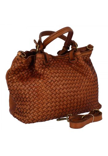 Borsa da donna Petrarca fatta a mano in pelle intrecciata marrone con tracolla PETRARCA marrone Marrone