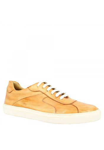 Sneakers basse Leo's Milano da uomo fatte a mano in pelle beige vintage LEOS MILANO BEIGE VINTAGE