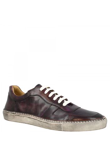 Sneakers basse da uomo Leo's Firenze in pelle di vitello viola scuro LEOS FIRENZE MELANZANA