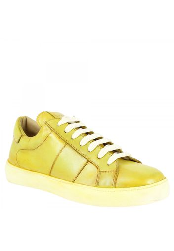 Sneakers Leo's Sens da donna fatte a mano in pelle di vitello verde SENS-14FA PISTACCHIO