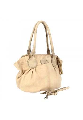 Borsa a spalla Mjus fatta a mano in pelle beige 11 ROCCIA