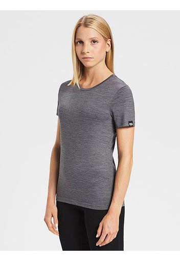 Rewoolution, Cherry - T-Shirt In Merino Jersey 140 Gr Per Donna In Colore Grigio