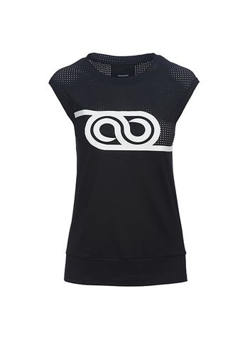 Rewoolution, W'S Ss Printed Tee - T-Shirt In Merino Jersey 140 Gr Per Donna In Colore Nero