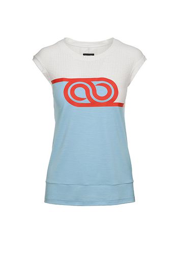 Rewoolution, W'S Ss Printed Tee - T-Shirt In Merino Jersey 140 Gr Per Donna In Colore Blu