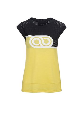 Rewoolution, W'S Ss Printed Tee - T-Shirt In Merino Jersey 140 Gr Per Donna In Colore Giallo