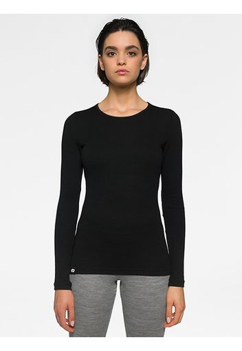 Rewoolution, Cocoon - T-Shirt In Merino Mesh 180 Gr Per Donna In Colore Nero