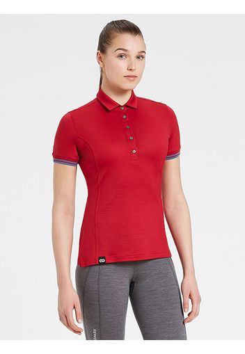 Rewoolution, Sunshine - Polo In Merino Jersey 140 Gr Per Donna In Colore Rosso