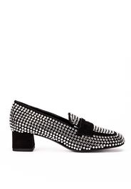 Mocassino con tacco e strass