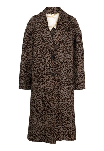 Cappotto oversize con stampa leopardata