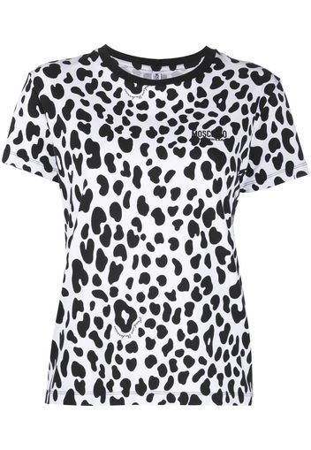 T-shirt con stampa leopardata