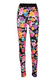 Leggings stampa floreale con logo