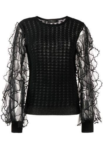 Maglione con maniche in tulle