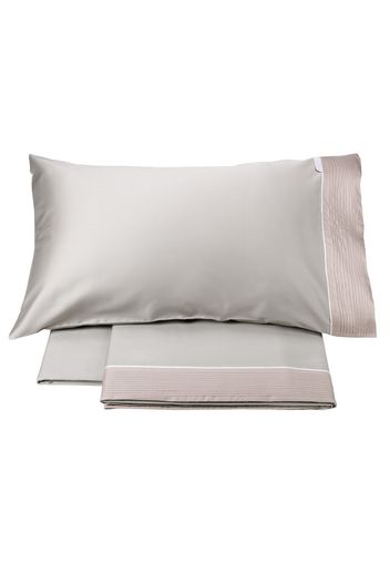 Completo letto matrimoniale Plisse' - Grigio / Rosa Boho - La Perla Home Collection