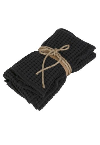 Asciugamano Ospite (coppia 1+1) - NETTARE - Nero