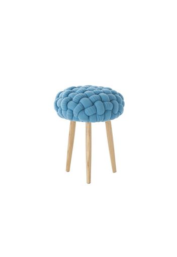 BLUE KNITTED STOOL