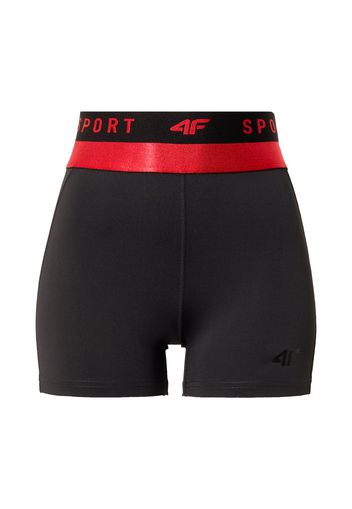 4F Pantaloni sportivi  nero / rosso