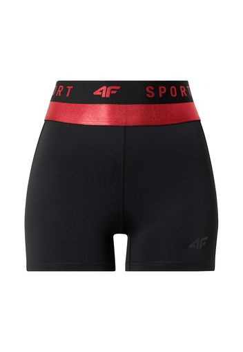 4F Pantaloni sportivi  nero / rosso